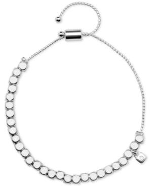 Nine West Silver-tone Metallic Bead Slider Bracelet