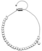 Nine West Silver-tone Metallic Bead Slider Bracelet