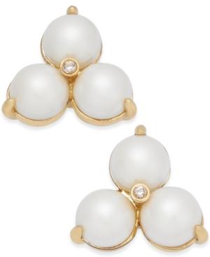Kate Spade New York 14k Gold-plated Imitation Pearl Trio Stud Earrings