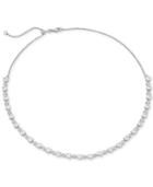 Arabella Swarovski Zirconia 16 Collar Necklace In Sterling Silver