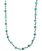 Lucky Brand Necklace, Reconstituted Turquoise Hammered Coin Necklace