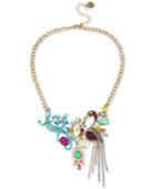 Betsey Johnson Tri-tone Stone & Crystal Critter Statement Necklace, 16 + 3 Extender
