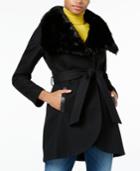 Rachel Rachel Roy Faux-fur-collar Belted Walker Coat, Only At Macy's