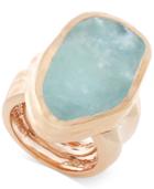 Vince Camuto Rose Gold-tone Blue Stone Chunky Statement Ring