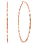 Twist Hoop Earrings In 14k Rose Gold Vermeil, 80mm