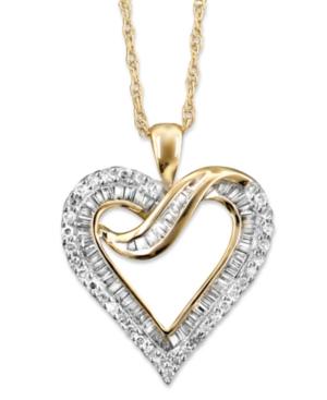 Diamond Necklace, 14k Gold Diamond Heart (1/2 Ct. T.w.)