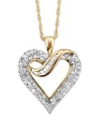 Diamond Necklace, 14k Gold Diamond Heart (1/2 Ct. T.w.)