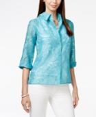 Alfred Dunner Petite Layered-look Burnout Blouse