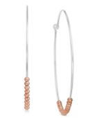 Essentials Silver Plated Two-tone Beaded Hoop Earrings