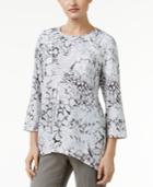 Alfred Dunner Petite Uptown Girl Printed High-low Top
