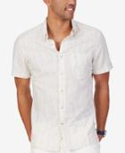 Nautica Men's Linen Blend Leaves-print Short-sleeve Shirt
