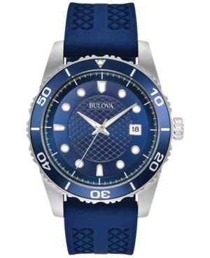 Bulova Men's Sport Blue Silicone Strap Watch 43mm 98b299