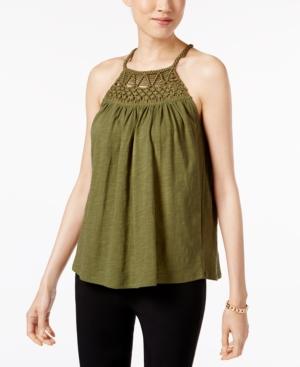 Cable & Gauge Cotton Halter Top