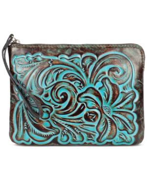 Patricia Nash Turquoise Tooled Cassini Wristlet