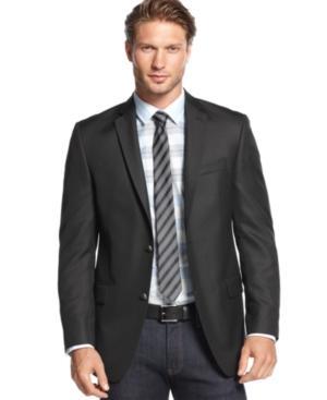 Alfani Red Jacket, Black Solid Slim Fit Blazer