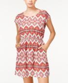 Hippie Rose Juniors' Printed Cutout-back A-line Dress