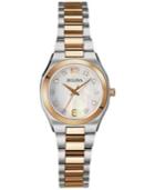 Bulova Women's Diamond Accent Two-tone Stainless Steel Bracelet Watch 26mm 98p143