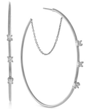 Vince Camuto Triple Crystal Hoop Earrings