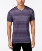 Alfani Men's Big And Tall Stripe V-neck T-shirt