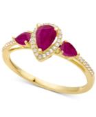Sapphire (7/8 Ct. T.w.) & Diamond (1/10 Ct. T.w.) Ring In 10k White Gold (also In Certified Ruby, Emerald & Tanzanite)