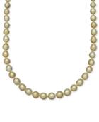 Pearl Necklace, 14k Gold Golden South Sea Pearl Oval Strand (10-12mm)