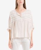 Max Studio London Striped Popover Top