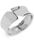 Touch Of Silver Bypass Bangle Bracelet In Silver-plated Metal