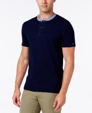 Tommy Hilfiger Men's Twisted Herringbone Terry Henley