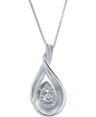 Diamond Pear Shape Pendant Necklace (1/5 Ct. T.w.) In Sterling Silver