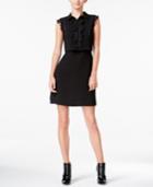 Maison Jules Ruffled Lace-inset Popover Dress, Only At Macy's