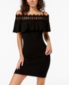 Bcx Juniors' Lace-trim Off-the-shoulder Dress