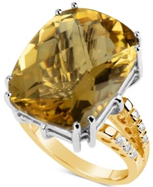 Citrine (18-1/2 Ct. T.w.) & Diamond (1/6 Ct. T.w.) Ring In 14k Gold