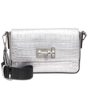 Dkny Elizabeth Metallic Snakeskin Crossbody, Created For Macy's