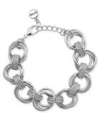 Alfani Silver-tone Crystal Accent Multi-hoop Link Bracelet, Created For Macy's