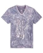 Guess Men's Faded Galaxy Metallic-print Cotton V-neck T-shirt