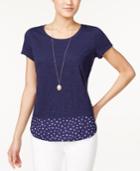 Maison Jules Contrast-print T-shirt, Only At Macy's