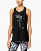 Jessica Simpson The Warm Up Juniors' Mesh-back Graphic Tank Top