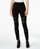 Two By Vince Camuto Faux-leather-trim Leggings