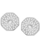 Swarovski Men's Silver-tone Reversible Pave Cuff Links