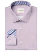 Con. Struct Men's Slim-fit Red And Blue Geometric-print Dress Shirt