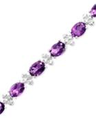 Sterling Silver Bracelet, Amethyst (11 Ct. T.w.) And Diamond Accent