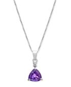 Amethyst (1-1/5 Ct. T.w.) & Diamond Accent 18 Pendant Necklace In 14k White Gold