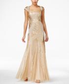 Adrianna Papell Petite Sequin Beaded Ball Gown