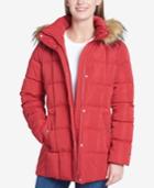 Tommy Hilfiger Faux-fur-trim Box-quilted Coat