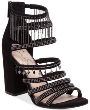 Jessica Simpson Katalena Metal Embellished Block-heel Sandals Women's Shoes