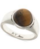 R.t. James Men's Silver-tone Brown Stone Ring