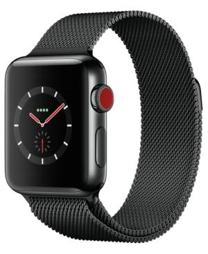 Apple Watch Series 3 (gps + Cellular), 38mm Space Black Stainless Steel Case With Space Black Milanese Loop