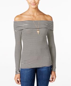 American Rag Striped Off-the-shoulder Top, Only At Macy's