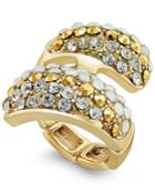 Inc International Concepts Gold-tone Pave Bypass Stretch Ring, Only At Macy's