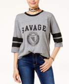 Freeze 24-7 Juniors' Sassy Varsity Stripe Graphic T-shirt